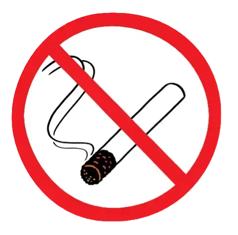 Durchgestrichene Zigarette als Symbol für Rauchstopp