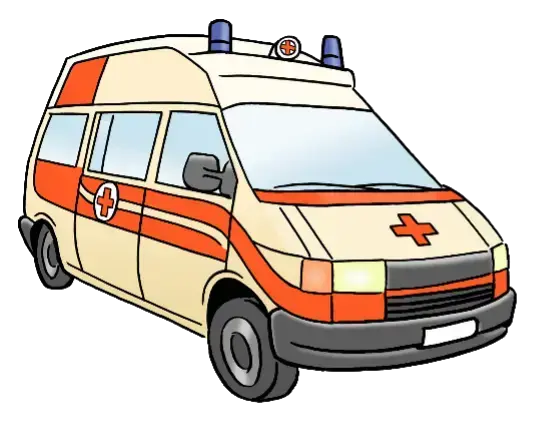 Illustration eines Krankenwagens.
